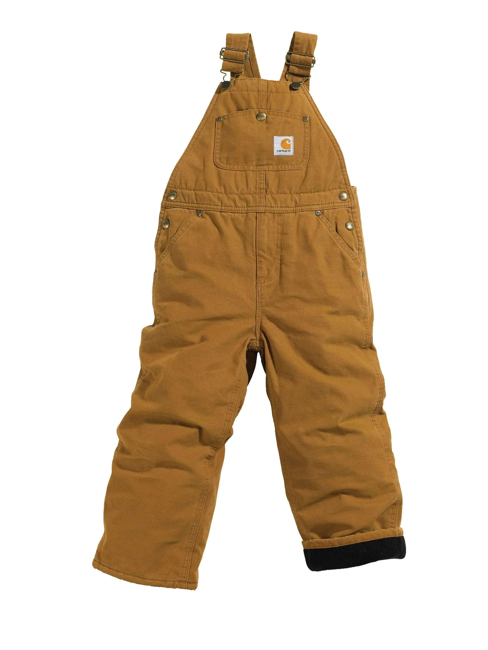 Carhartt Boys' 6 Brown Canvas Quilt Lined Bib Overall