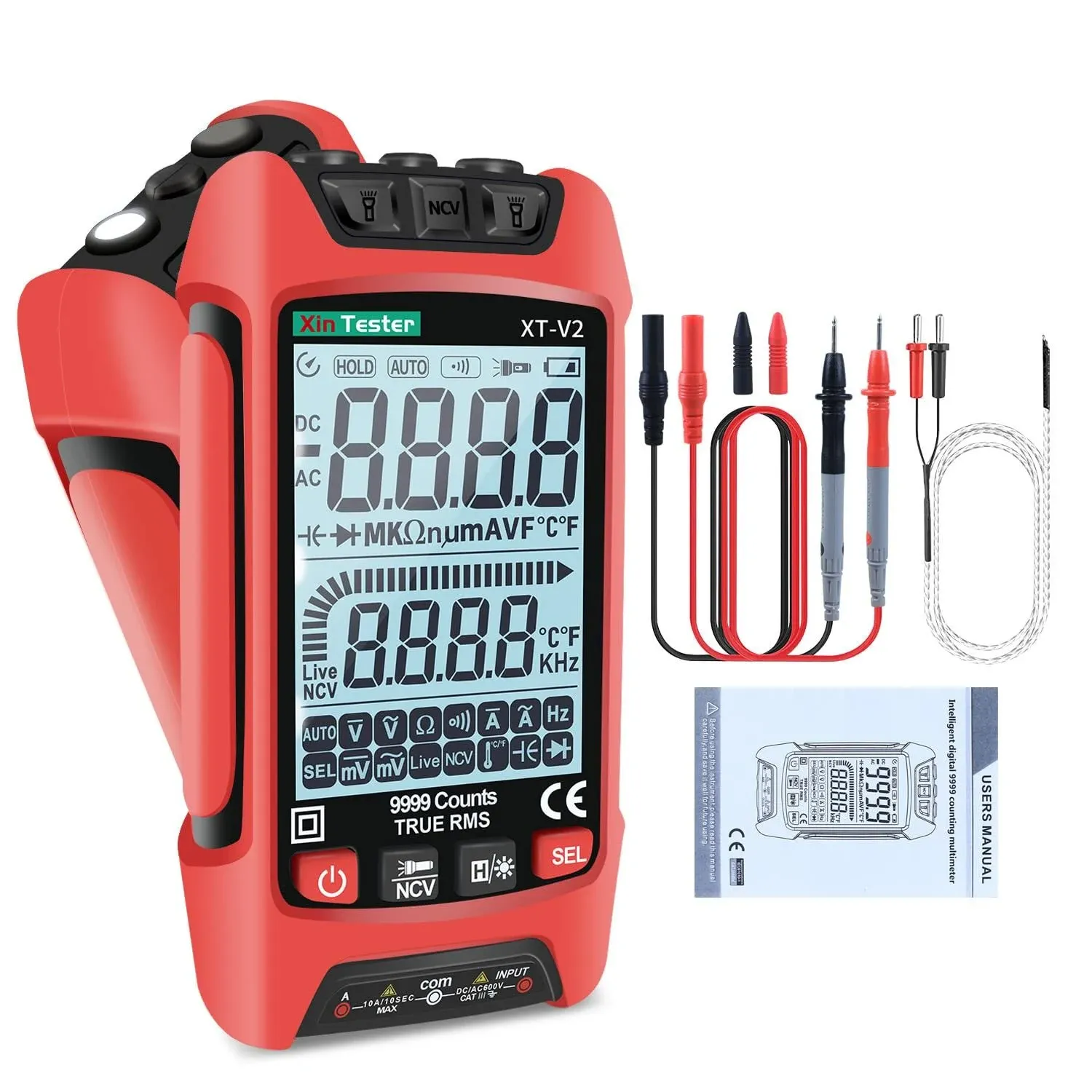 Digital Multimeter 9999 Counts Trms Autoranging Voltmeter Accurately Measures Ac