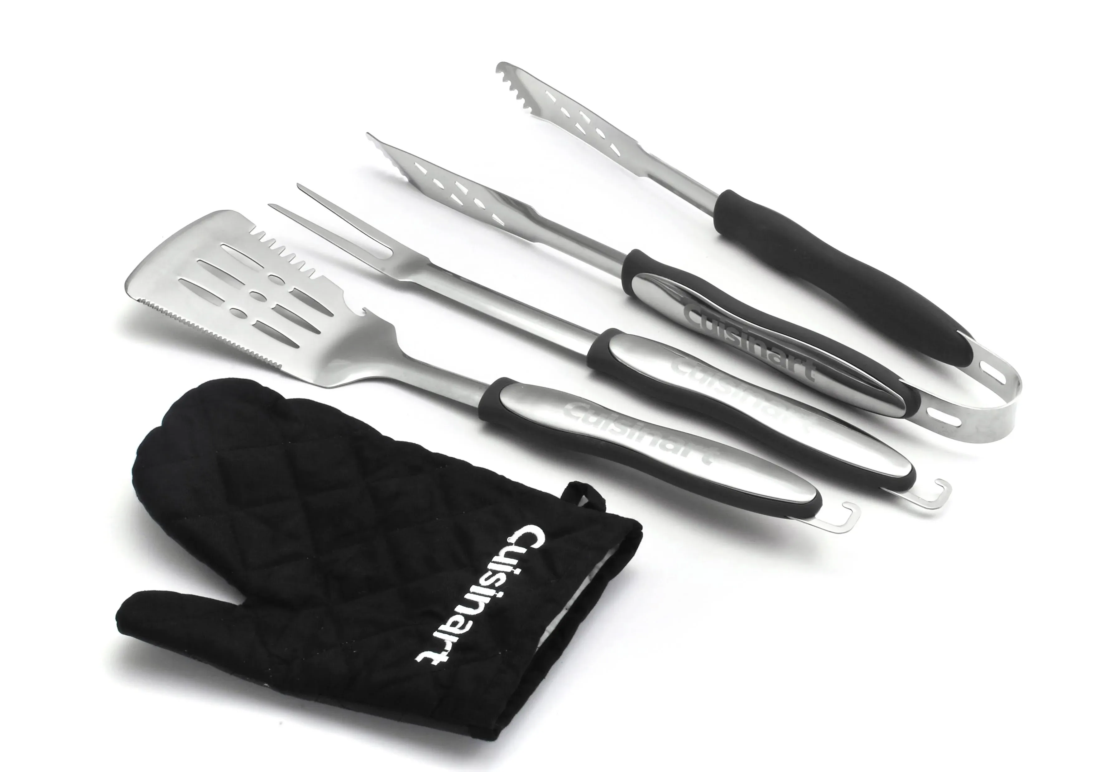 Cuisinart - 3 Piece Grilling Tool Set with Grill Glove - black