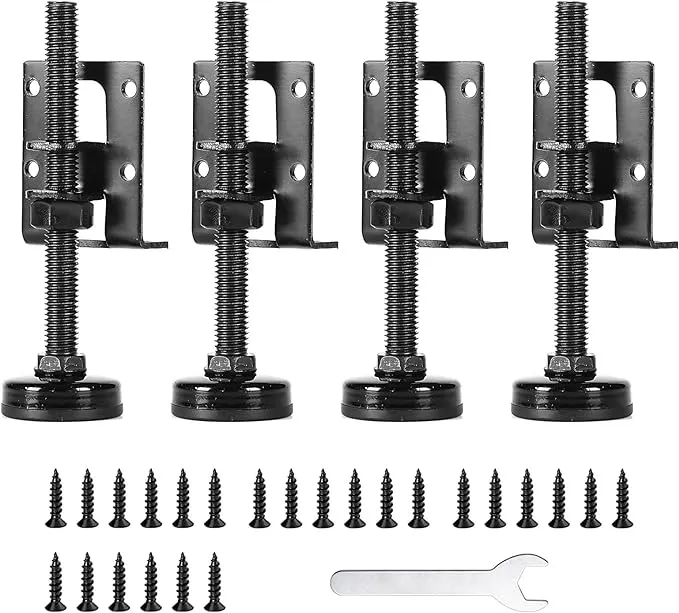 4 Pack Heavy Duty Leveling Feet Furniture Levelers Adjustable Furniture Feet Furniture Leveler Leg Adjustable Load Levelers for Workbench Table Cabinet Wardrobe Furniture Foot (4 Pack)