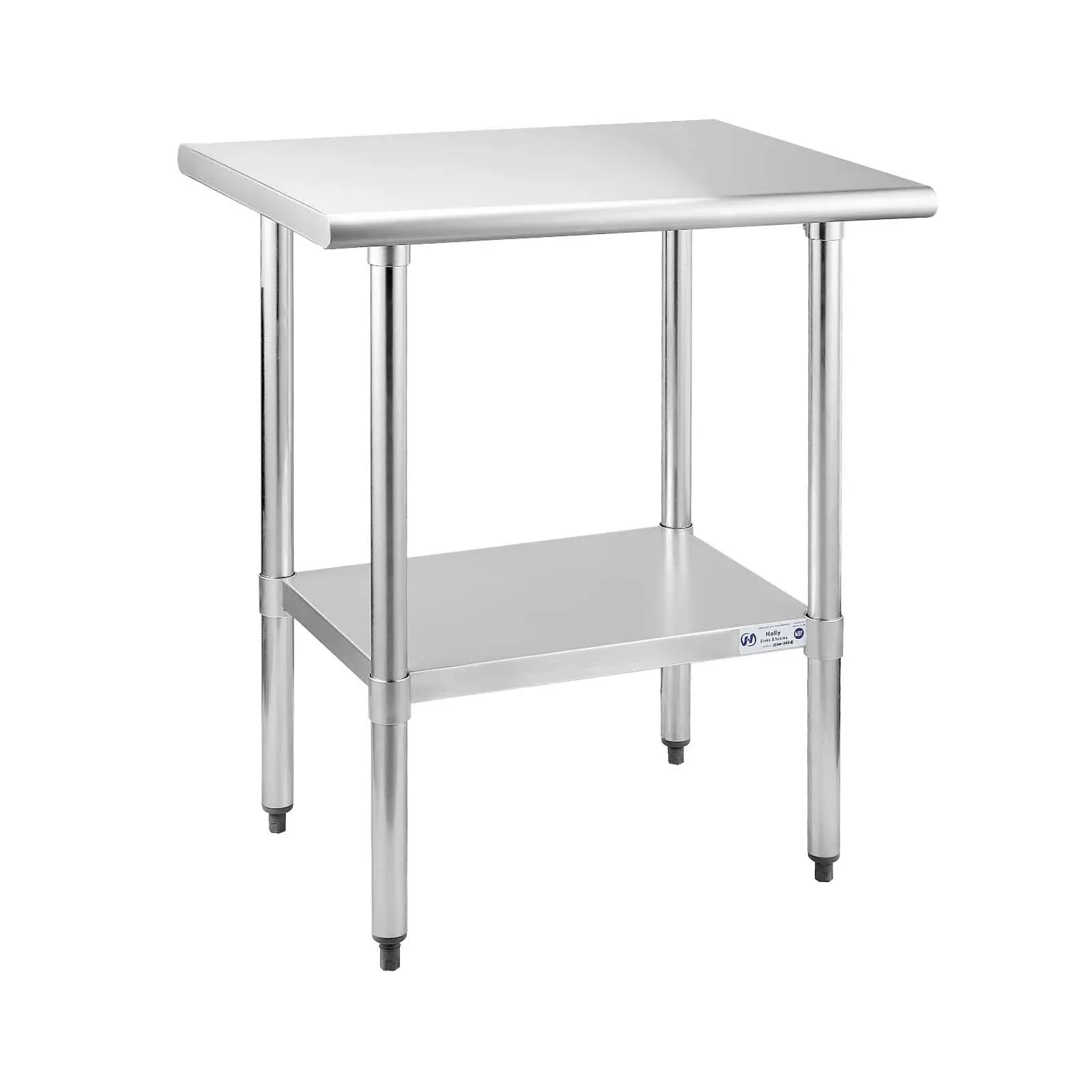 HOCCOT Stainless Steel Table for Prep & Work 24" X 30" inches with Adjustable Shelf