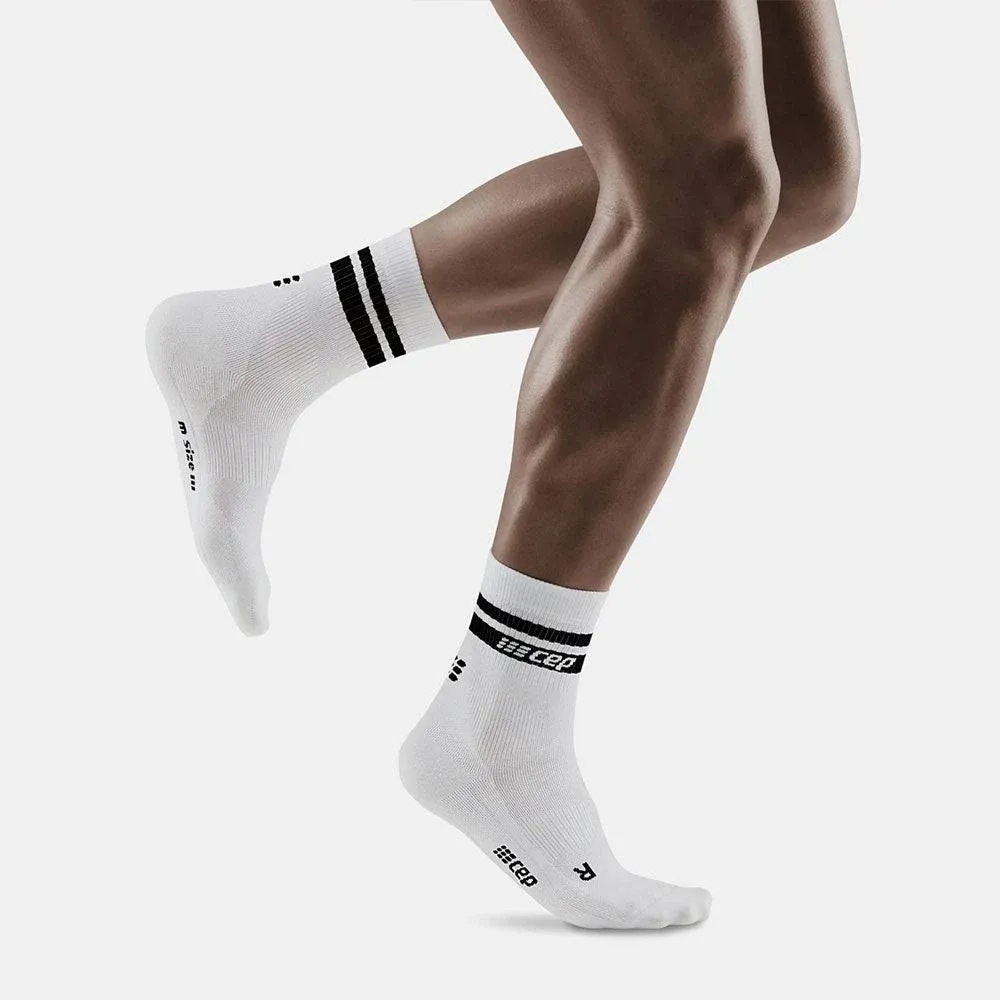 CEP 80's Mid Cut Compression Socks Black/White IV