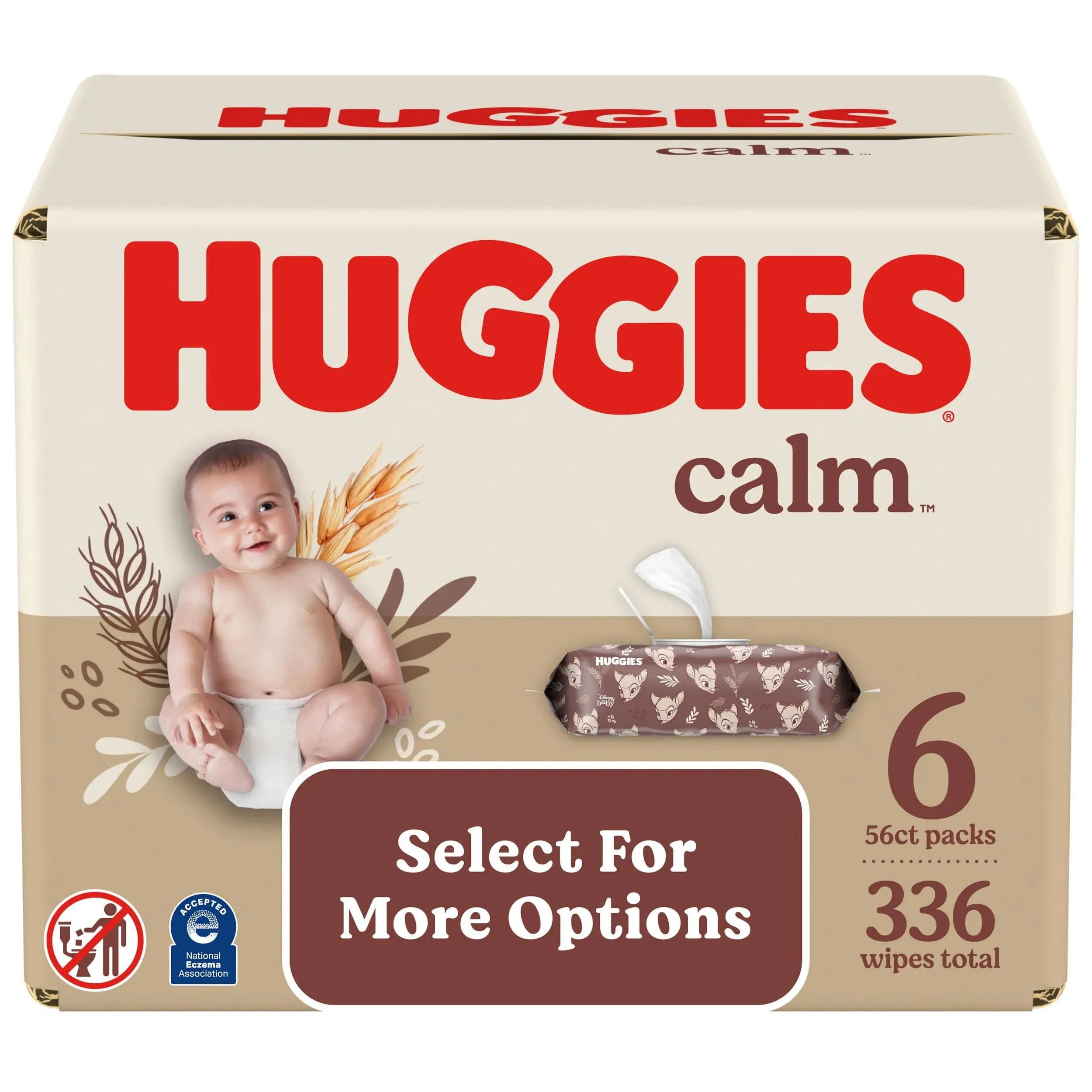 Huggies Calm Baby Wipes, Unscented - 336 ct