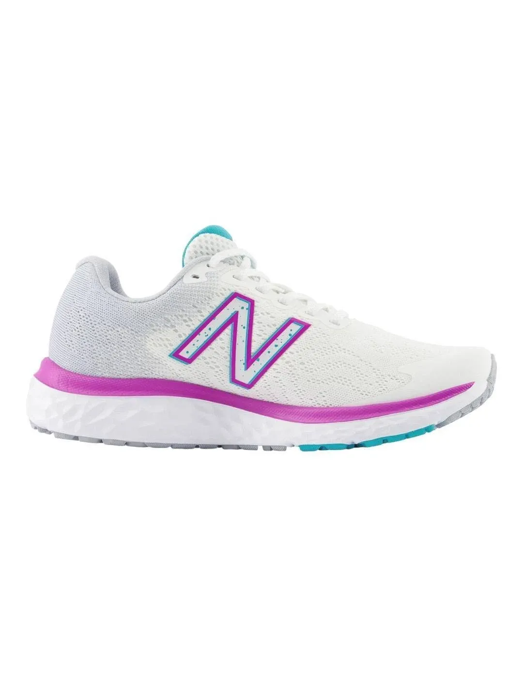 New Balance Women's W680V7 Running Shoes | White/Purple | Size 8