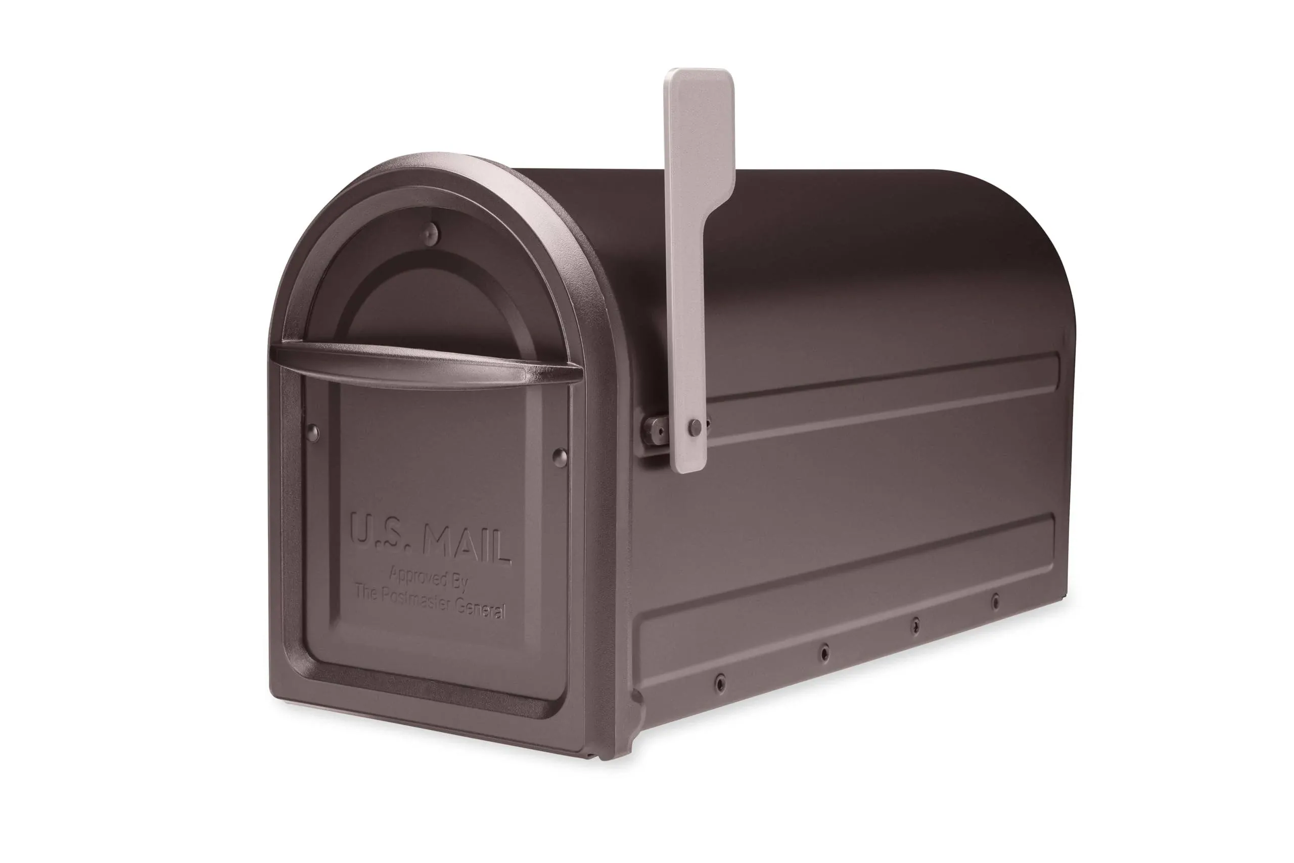 Chadwick Black, Medium, Steel, Post Mount Mailbox with Nickel Handle and Flag,