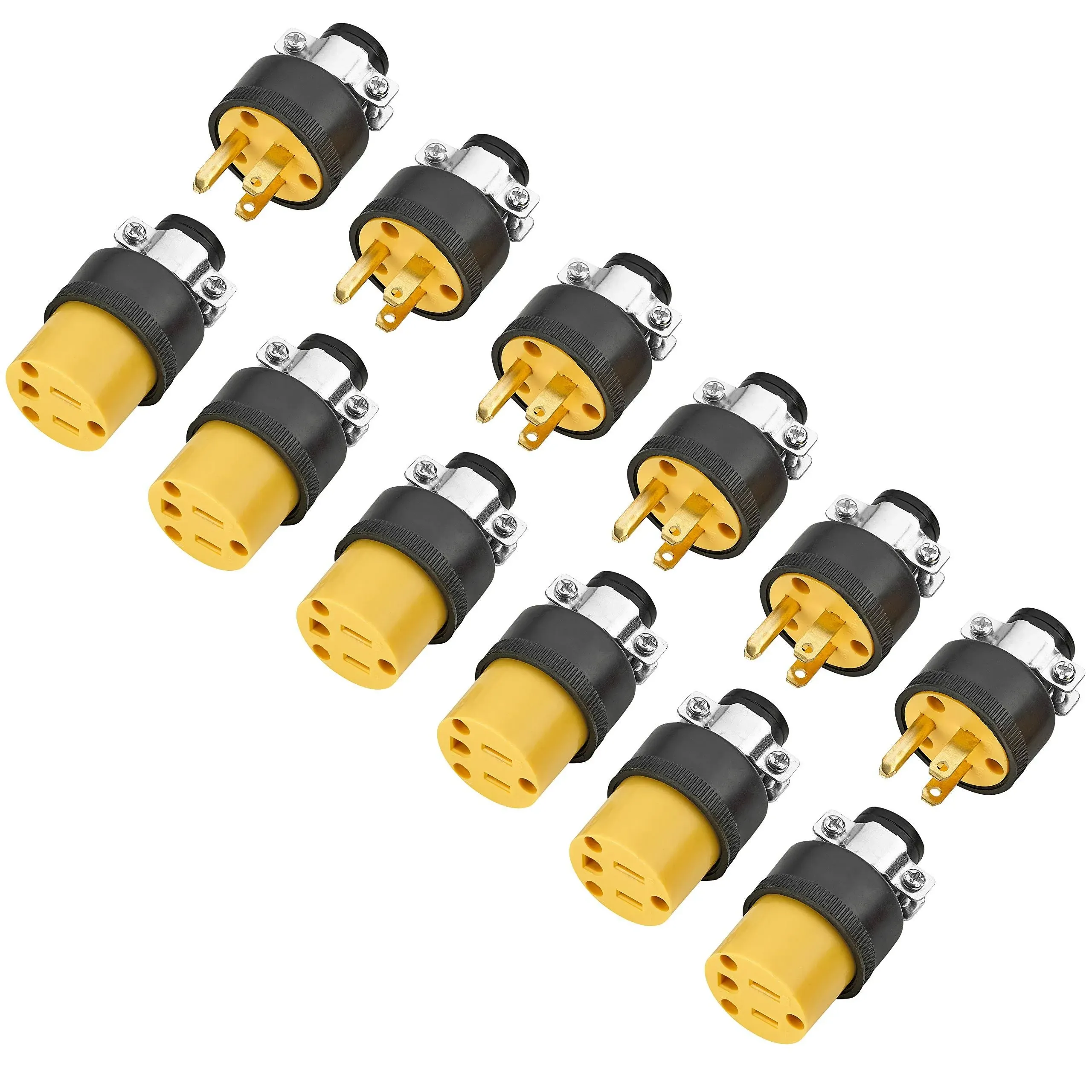 Extension Cord Electrical Wire Repair End 15 Amp 125 Volt | 6 Sets Male Female