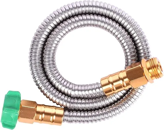 Metal Short Garden Hose 6 ft, 8 ft, 12 ft Flexible Stainless Steel Garden Hose 15 ft, 30 ft, 50 ft Heavy Duty Water Hose Flexible Water Hose (12FT)