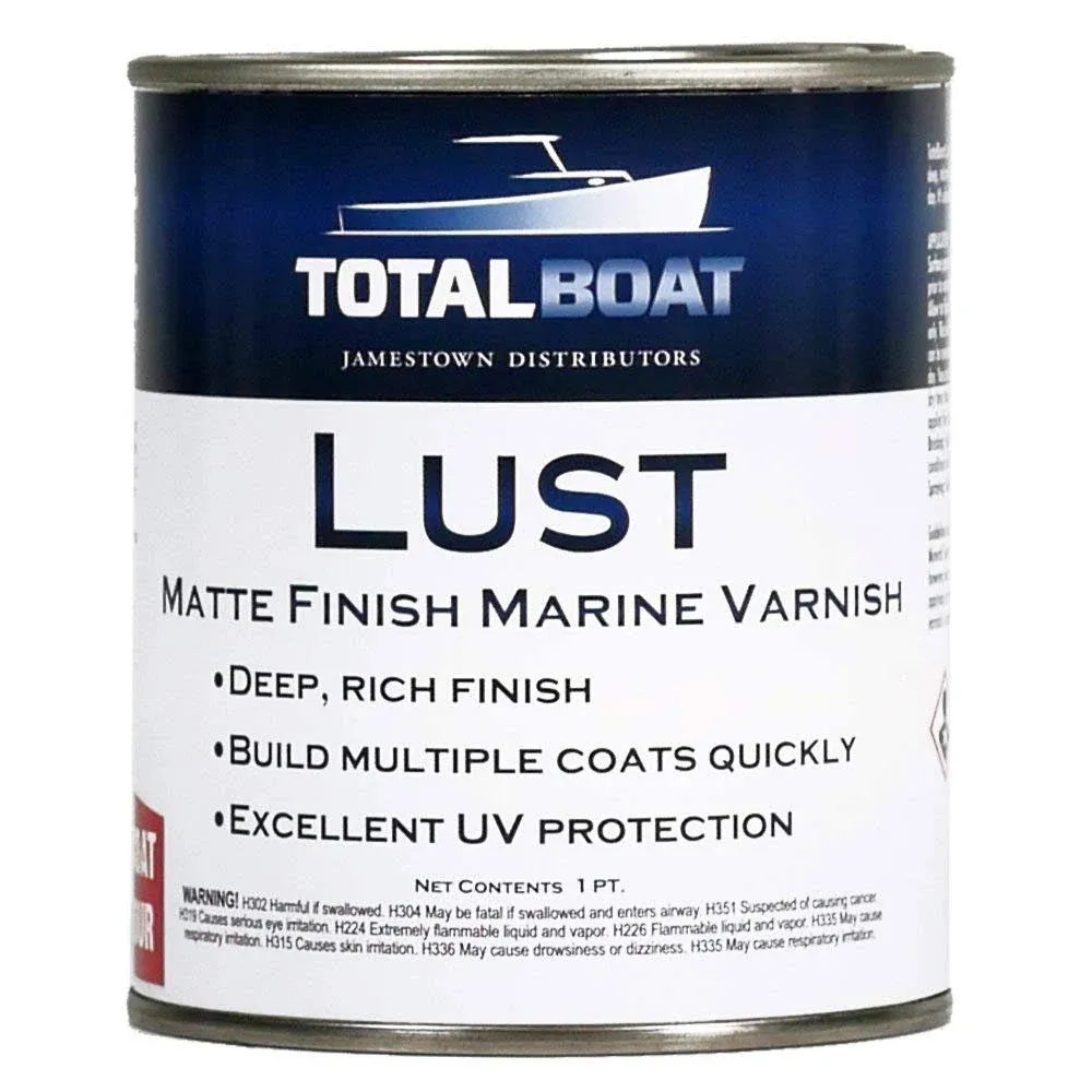 TotalBoat Lust Marine Varnish High Gloss and Matte Finish for Wood Boats Outdoor ...