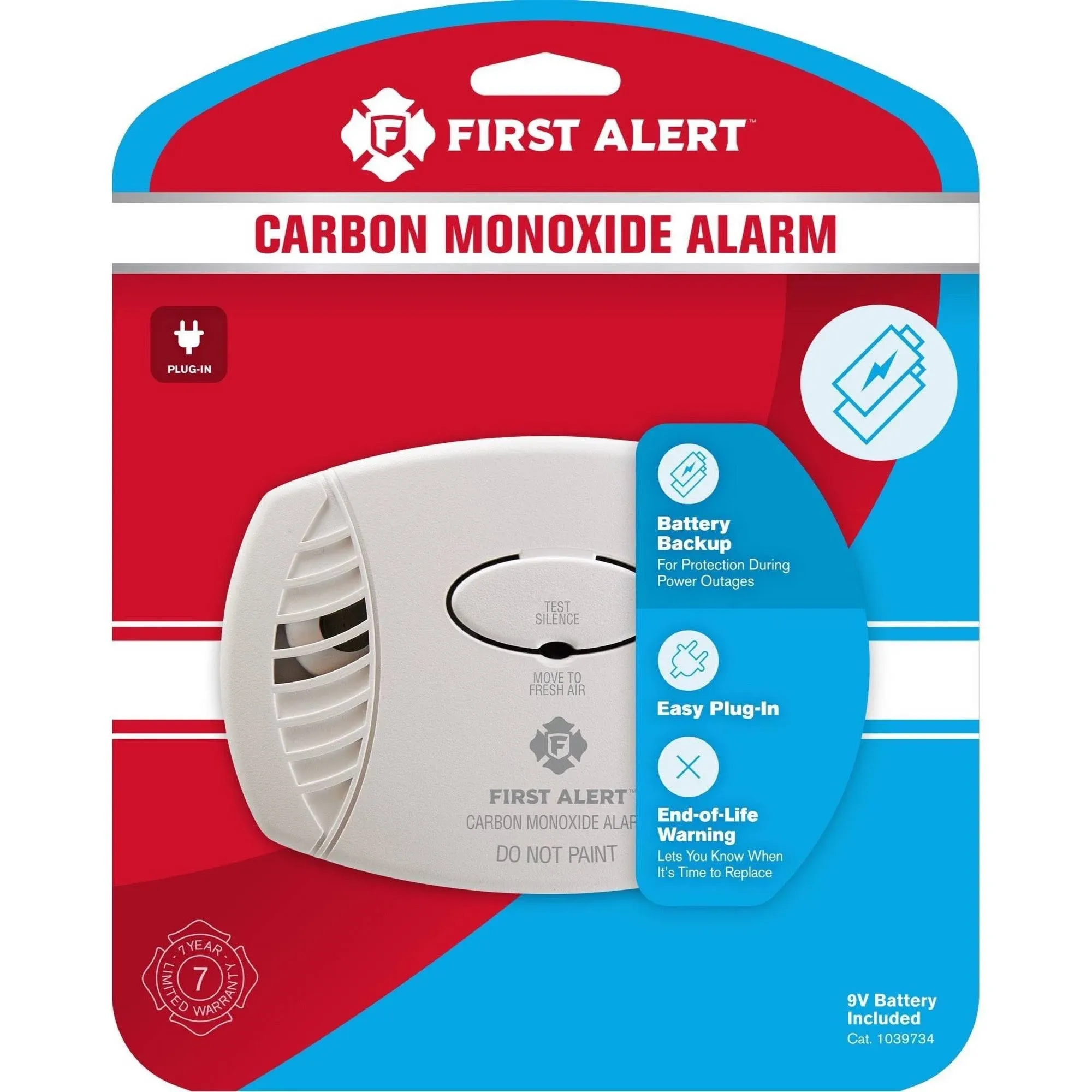 First Alert Co605 Plug-in Carbon Monoxide Detector with Battery Backup