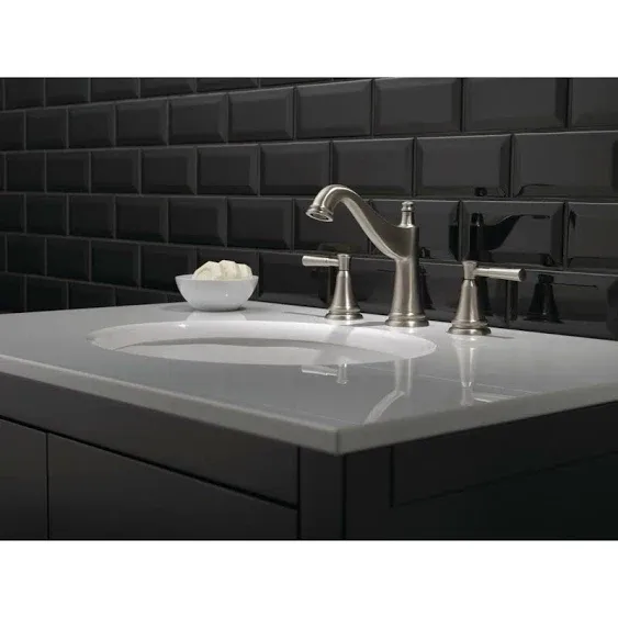 Delta 35777LF-SP Mylan Widespread Bathroom Faucet 3 Hole, 2-handle Bathroom Sink ...