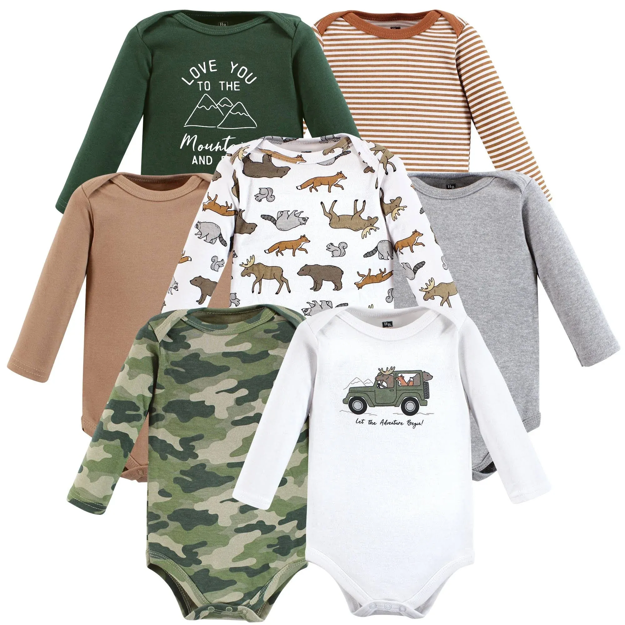 Hudson Baby unisex-baby Cotton Long-sleeve Bodysuits