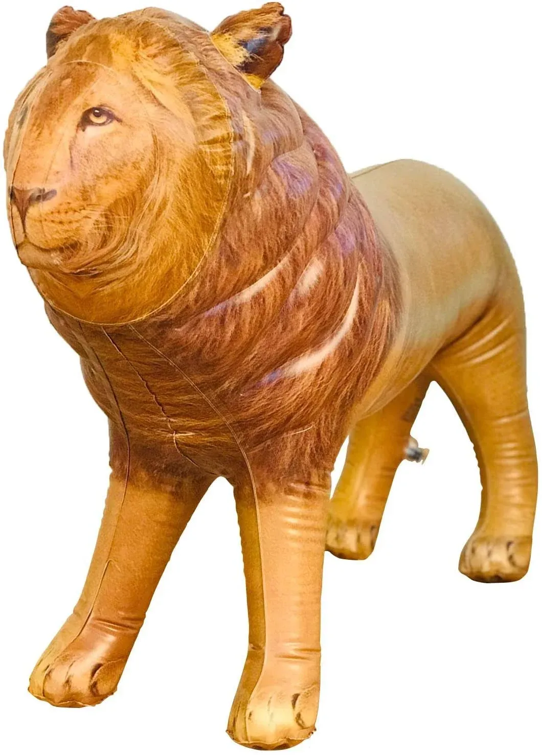 Jet Creations 36” Long Inflatable Male Lion Toy, Desert Tan Lion King of Africa with Mane, Realistic Animal Figure for Safari Jungle Party Decoration, Halloween, Easy to Inflate, 1 pc