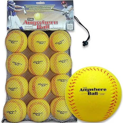 Anywhere Ball Baseball/Softball Training Balls, 12pk