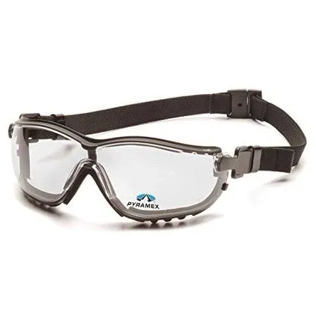 Pyramex Safety V2G Readers Eyewear, Black Strap/Temples, Clear +2.0 Anti-Fog Lens ...