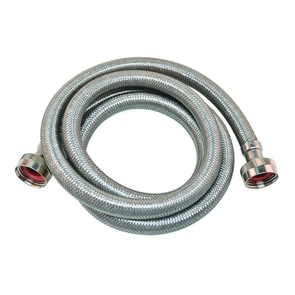 EASTMAN 10-ft 3/4-in FHT Inlet x 3/4-in FHT Outlet Braided Stainless Steel Washing Machine Connector Lowes.com