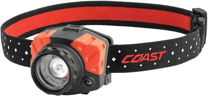 COAST® FL85R 1250 Lumen Tri-Color (White/Red/Green) Focusing Rechargeable LED Headlamp, Rechargeable Battery Included