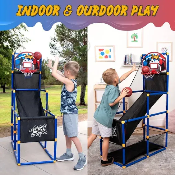 Syncfun Arcade Basketball Game for Kids, Indoor Basketball Hoop with 4 Balls for Toddlers, Basketball Goal for Kids Boys Girls