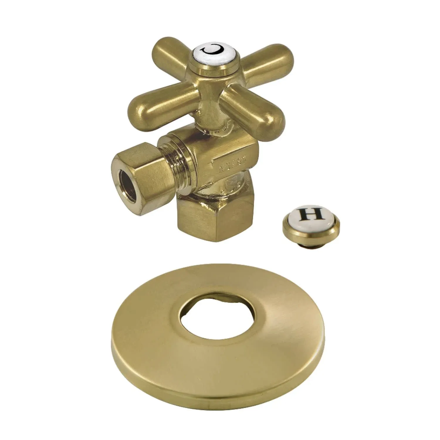 Kingston Brass CC43107XK 1/2" FIP x 3/8" OD Comp Quarter-Turn Angle Stop Valve ...