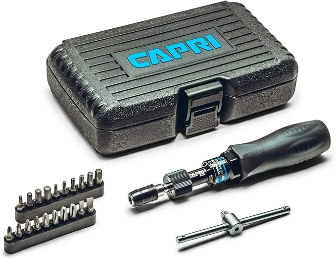 Capri Tools CP21075 Certified Limiting Torque Screwdriver Set, Small, Black, 10-50 in-lbs / Manual