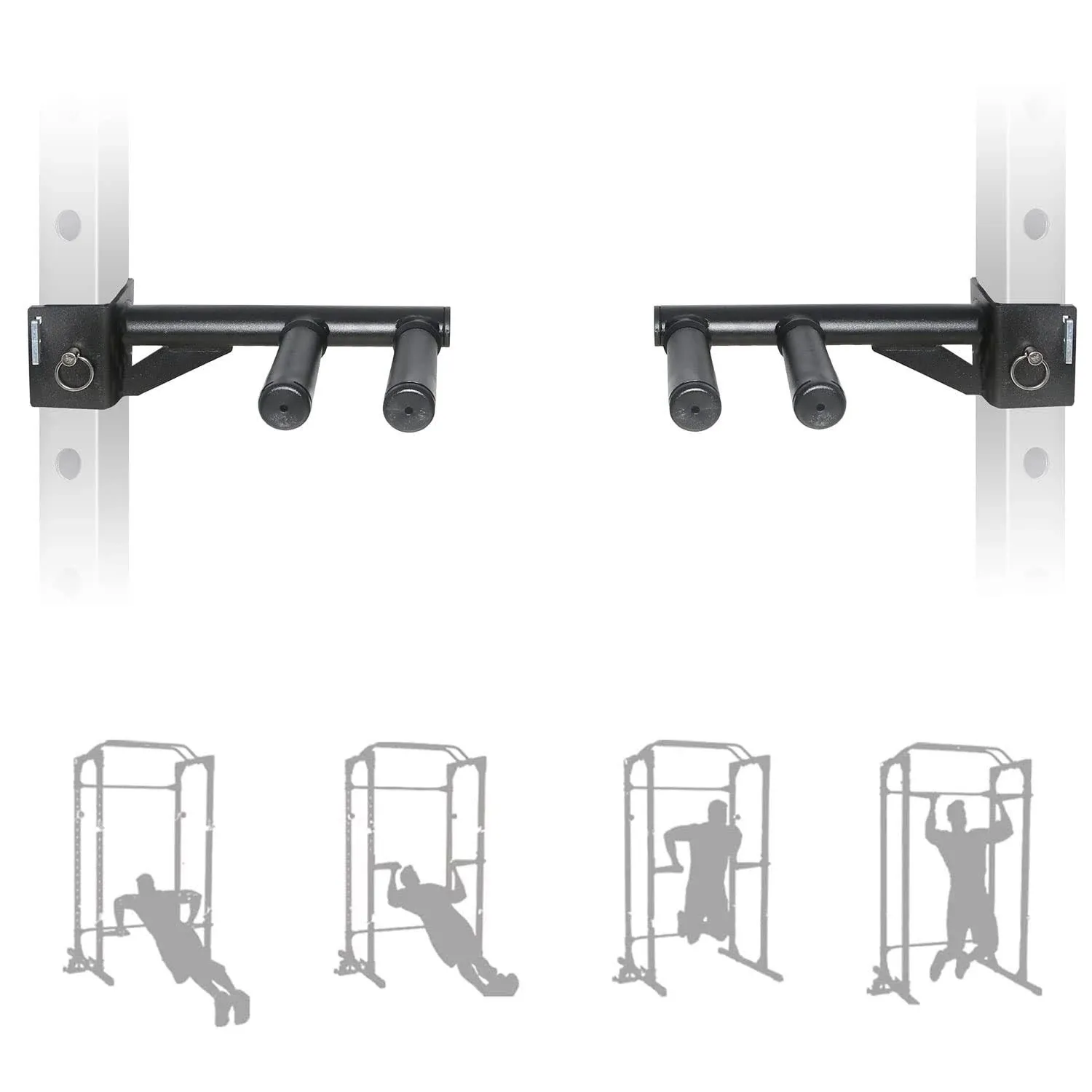 SYL Fitness Dip Bar Attachments for 2&#034; x 2&#034; or 3&#034; x 3&#034; Power Rack - Narrow &amp; ...