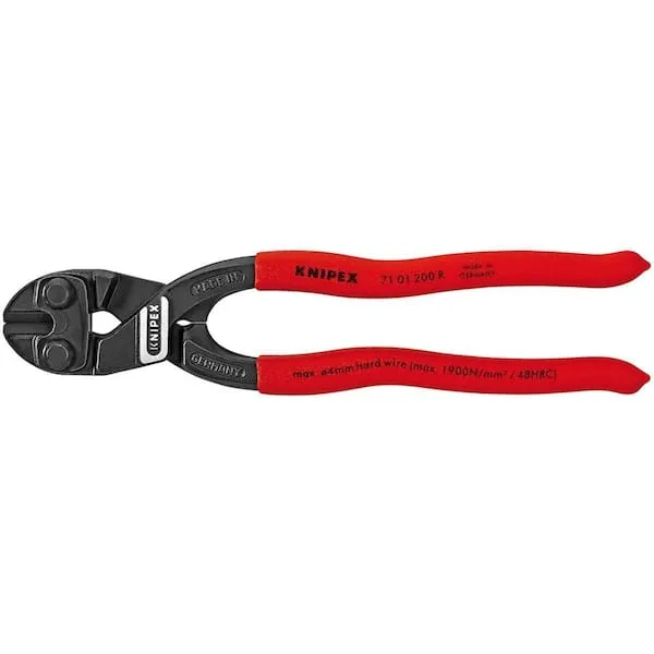 Knipex CoBolt High Leverage Compact Fencing Bolt Cutters, Red, 8"