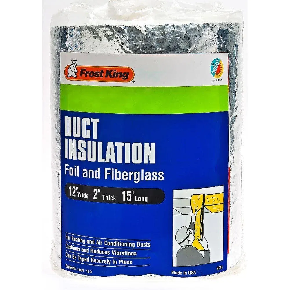 Frost King 12 in x 15 ft Fiberglass Foil Duct Insulation