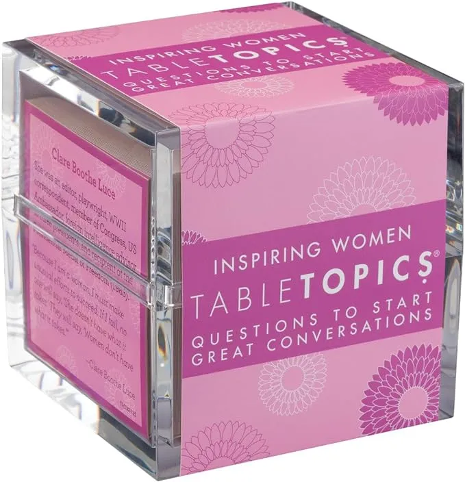 TableTopics Inspiring Women - 135 Conversation Starters with Quotes for Game Nights, Gifts for Women, Gifts for Teachers - Perfect for Girls Night Games, Girl Night Games, and Girls Night Card Game.