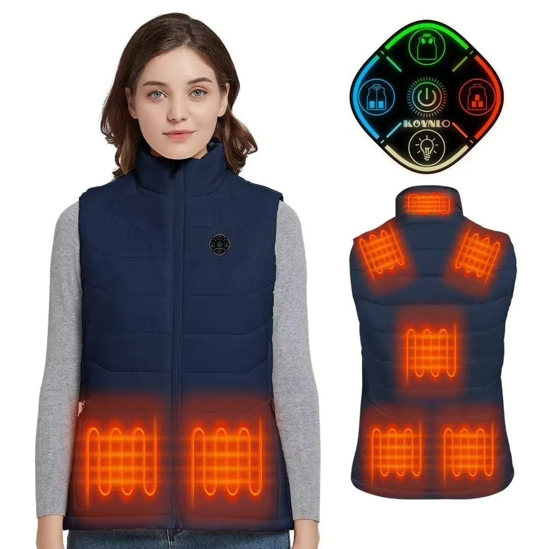 Womens Heated Vest, 4 in 1 Smart Controller, Lights-Out Design, Lightweight Heat