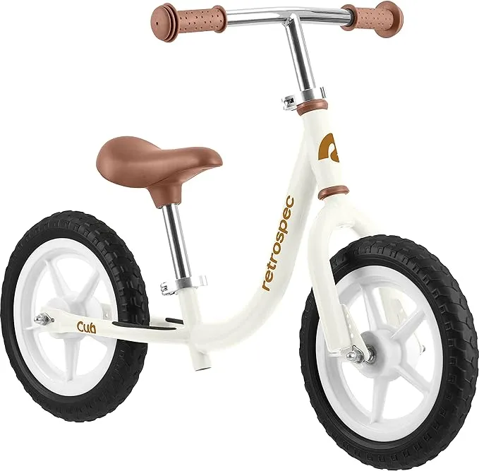 Retrospec Cub Toddler 12" Balance Bike, 18 Months - 3 Years Old, No Pedal Beginner Kids Bicycle for Girls & Boys, Flat-Free Tires, Adjustable Seat, & Durable Frame