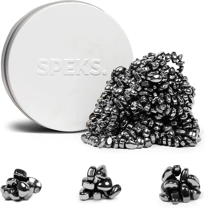 Speks Crags Ferrite Putty, 150+ Ferrite Stones in a Tin, Fidget Toy for Adults & Teens 14+, Desk Toy for Office, Holiday Stocking Stuffer, Stress Relief Present | White, Small