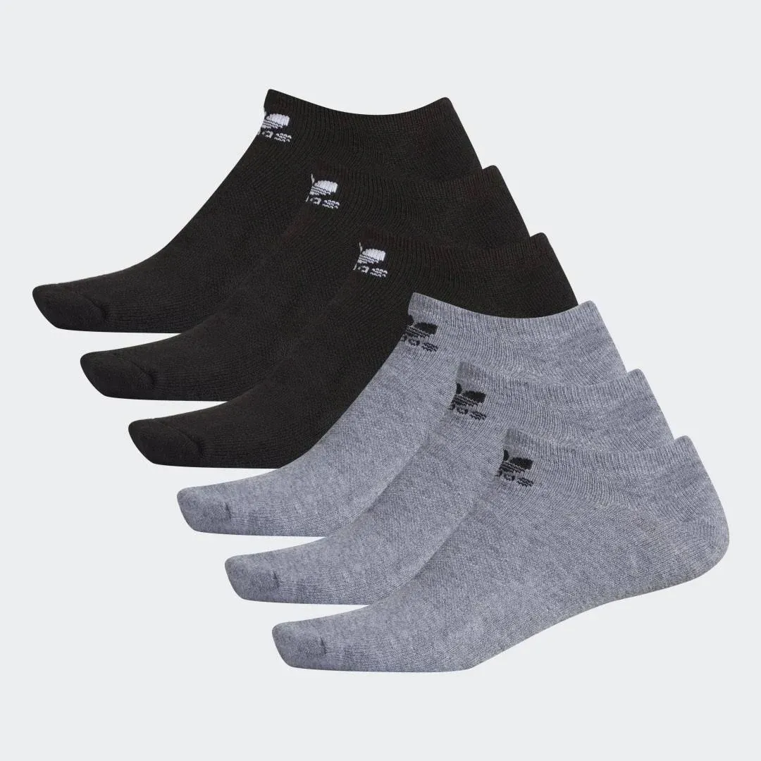 Adidas Trefoil No-Show Socks 6 Pairs Grey M - Originals Socks