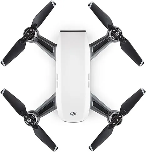 DJI Spark MM1A Quadcopter Drone White &amp; Gray 1080p HD Camera Untested For Parts