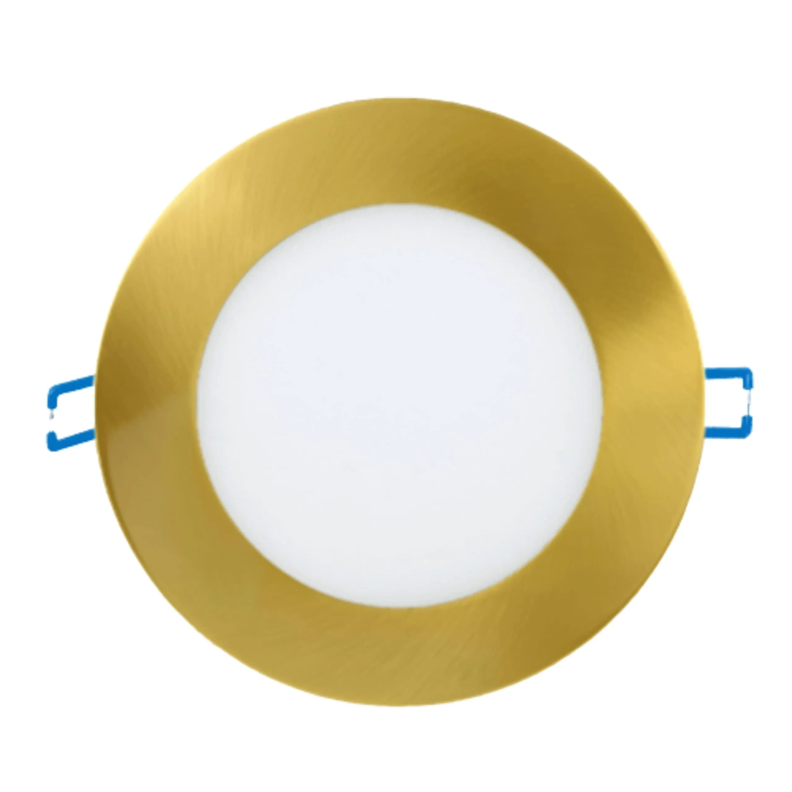 Perlglow 6 inch Slim Ultra-Thin Round Downlight Luminaire, Brushed Brass Finish ...