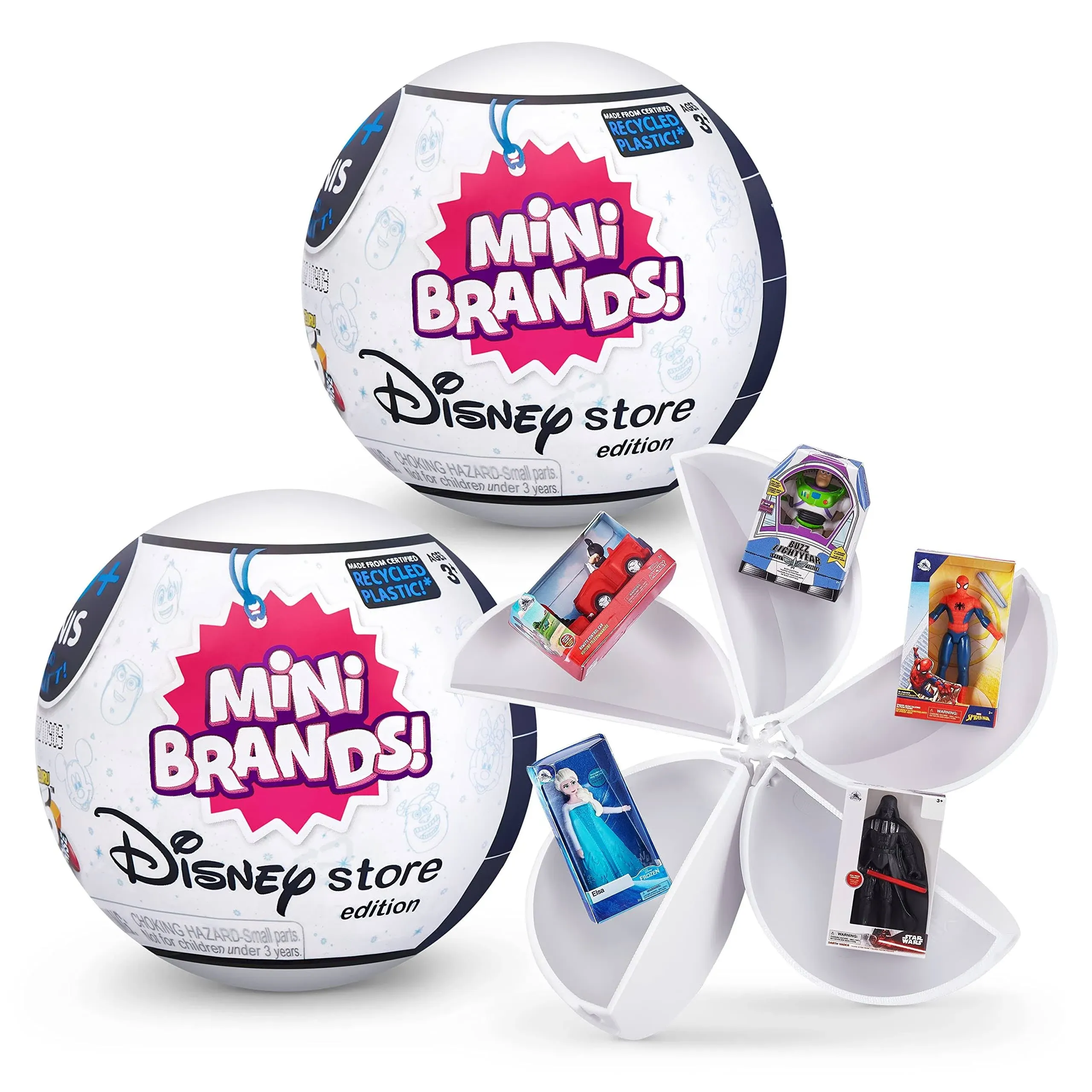 2 Pack New SEALED 5 Surprise Mini Brands Disney Store Capsule Balls With 5 Each