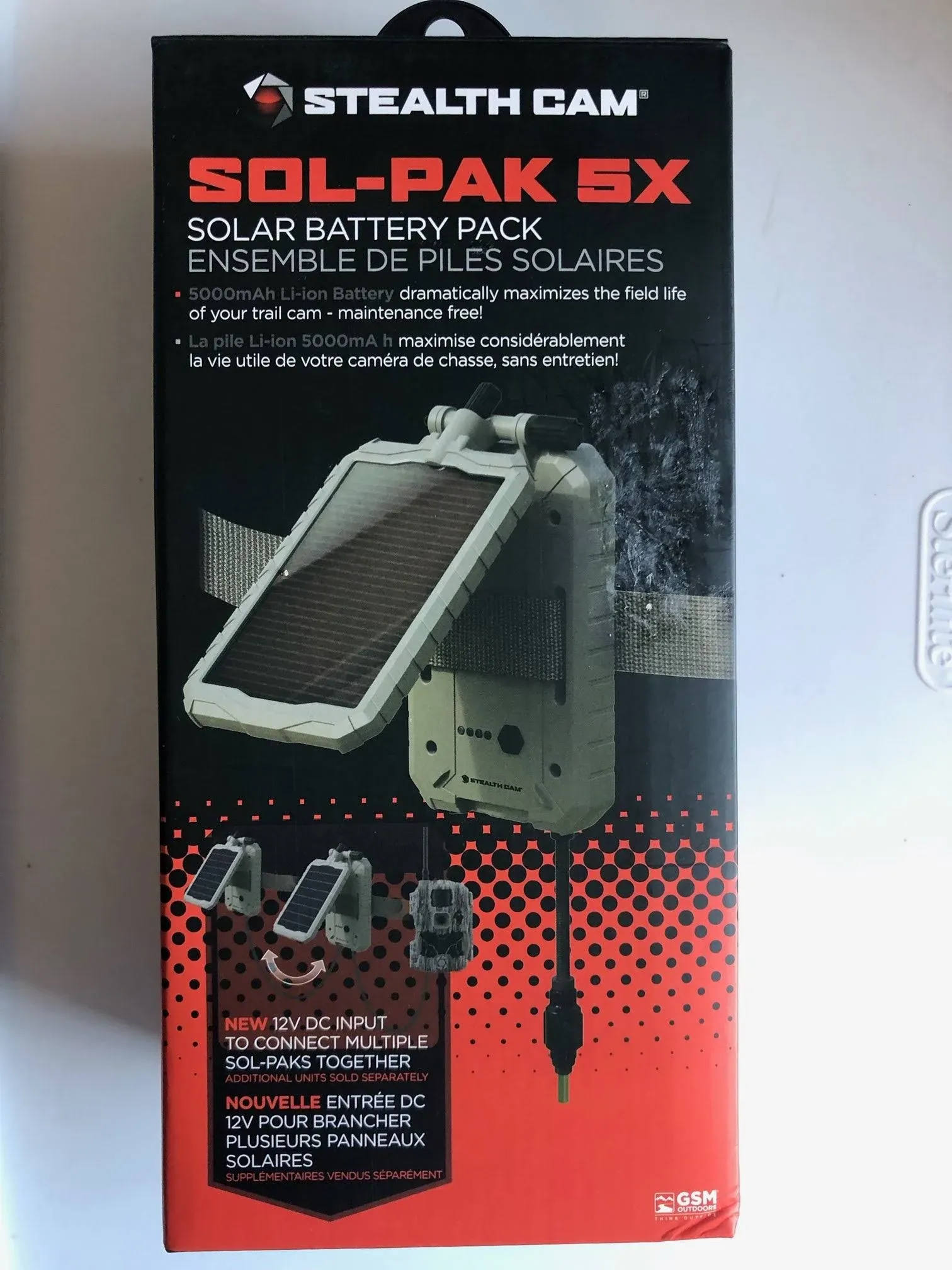 Stealth Cam 5000mAh 12V Solar Battery Pack