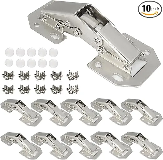 REDYA 10-Pack Hidden Hinges for Cabinet Doors, Frameless Concealed Cabinet Hinge