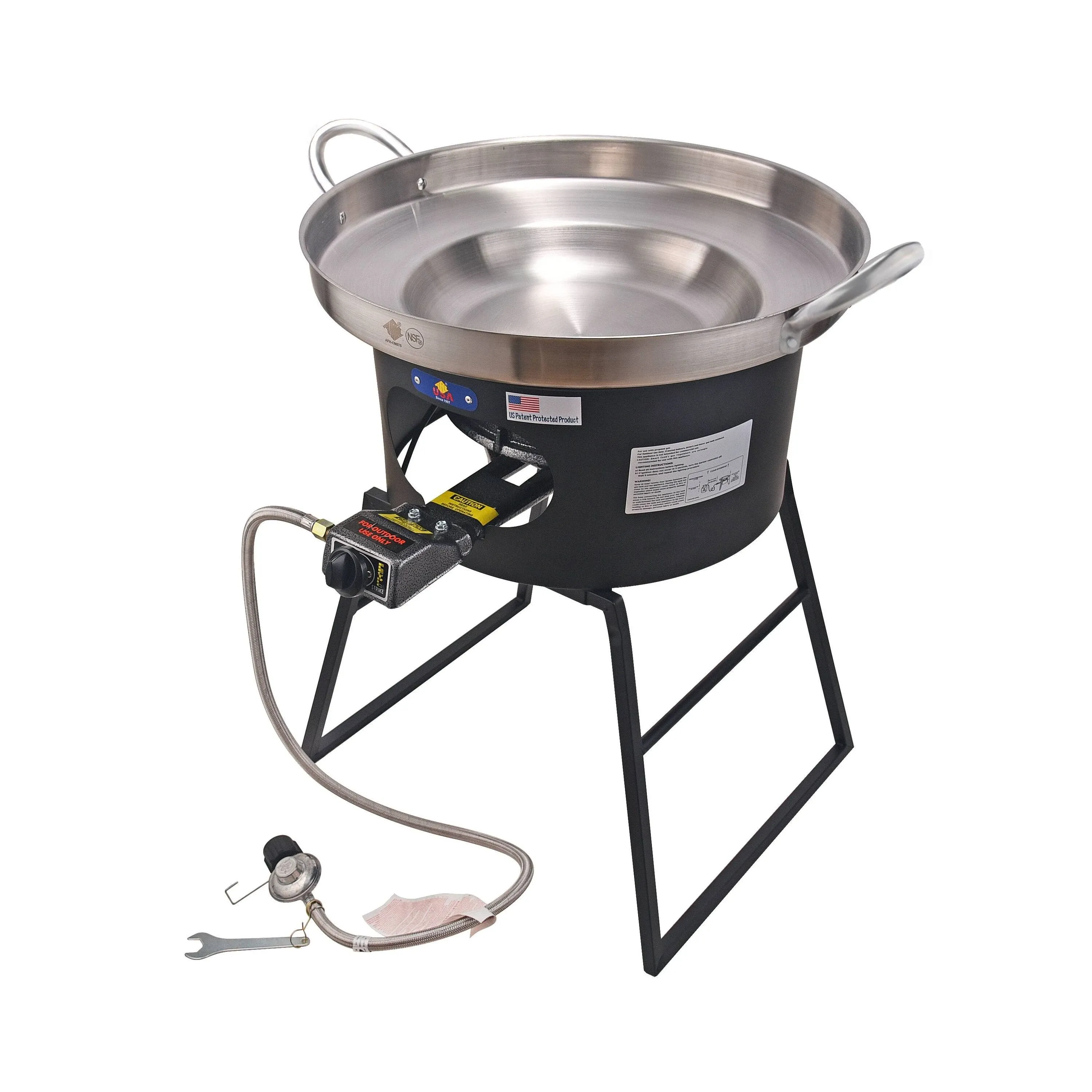 ARC, 23" Heavy Duty Stainless Steel Concave Comal Set with 30,000btu Propane Burner Stove and Burner Stand