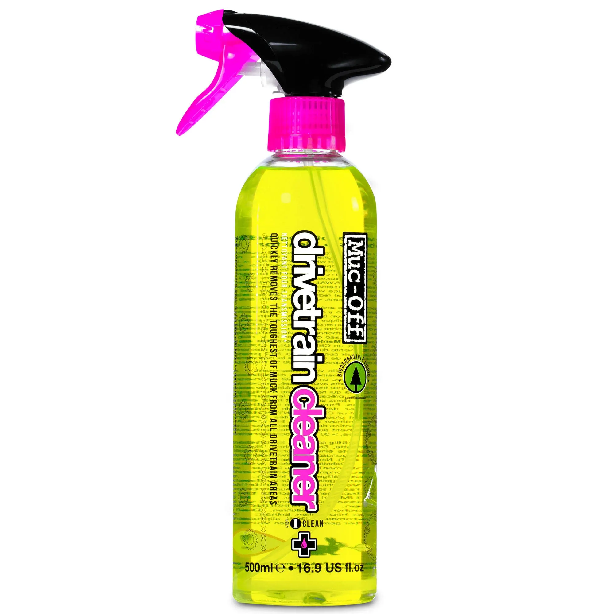 Muc Off Bio Drivetrain Cleaner, 500 Milliliters - Effective Biodegradable Bicycle Chain Cleaner and Degreaser Spray - Suitable for All Types of Bike