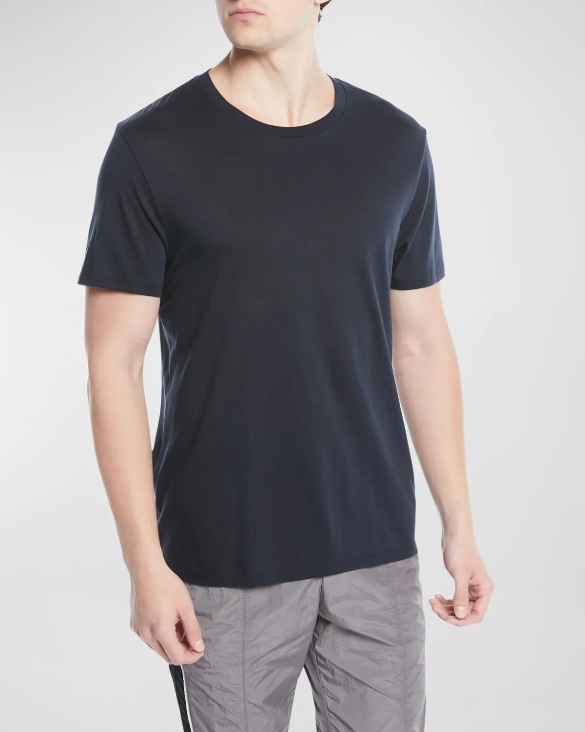 Slub Slim Fit Crewneck T-shirt In Black