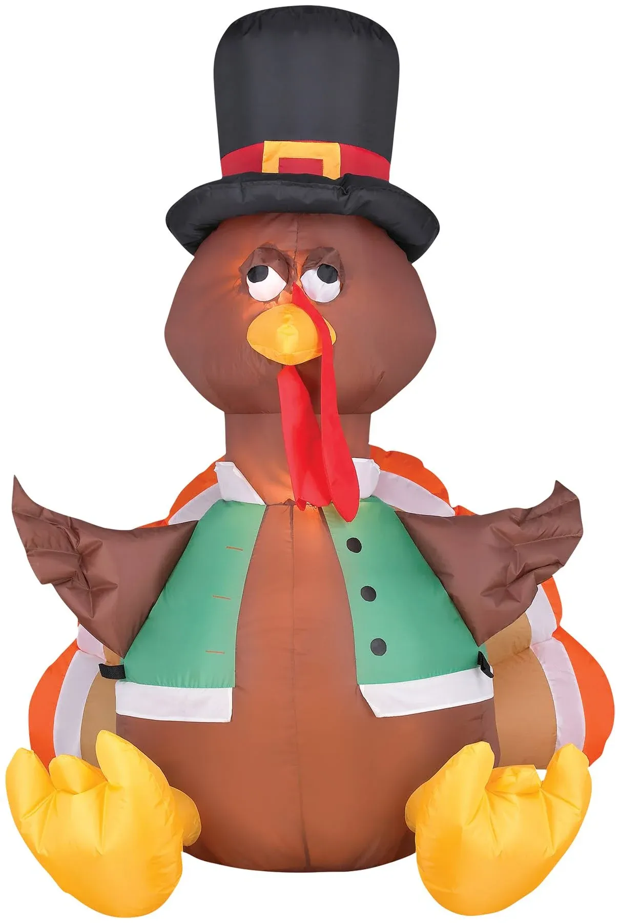 Gemmy 4 ft. Inflatable Happy Turkey Outdoor Decoration