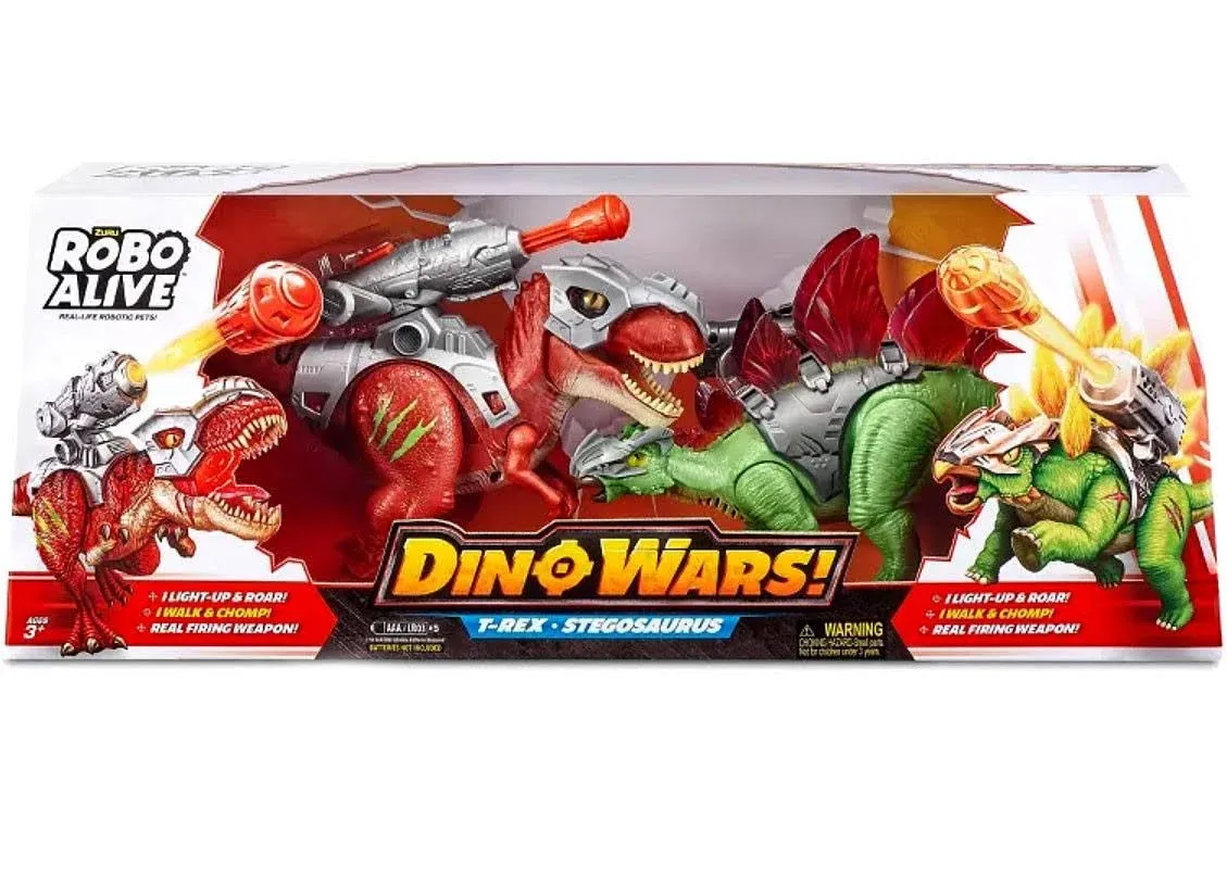 Robo Alive Dino Wars T-Rex &amp; Stegosaurus Exclusive Robotic Pet Figure 2-Pack