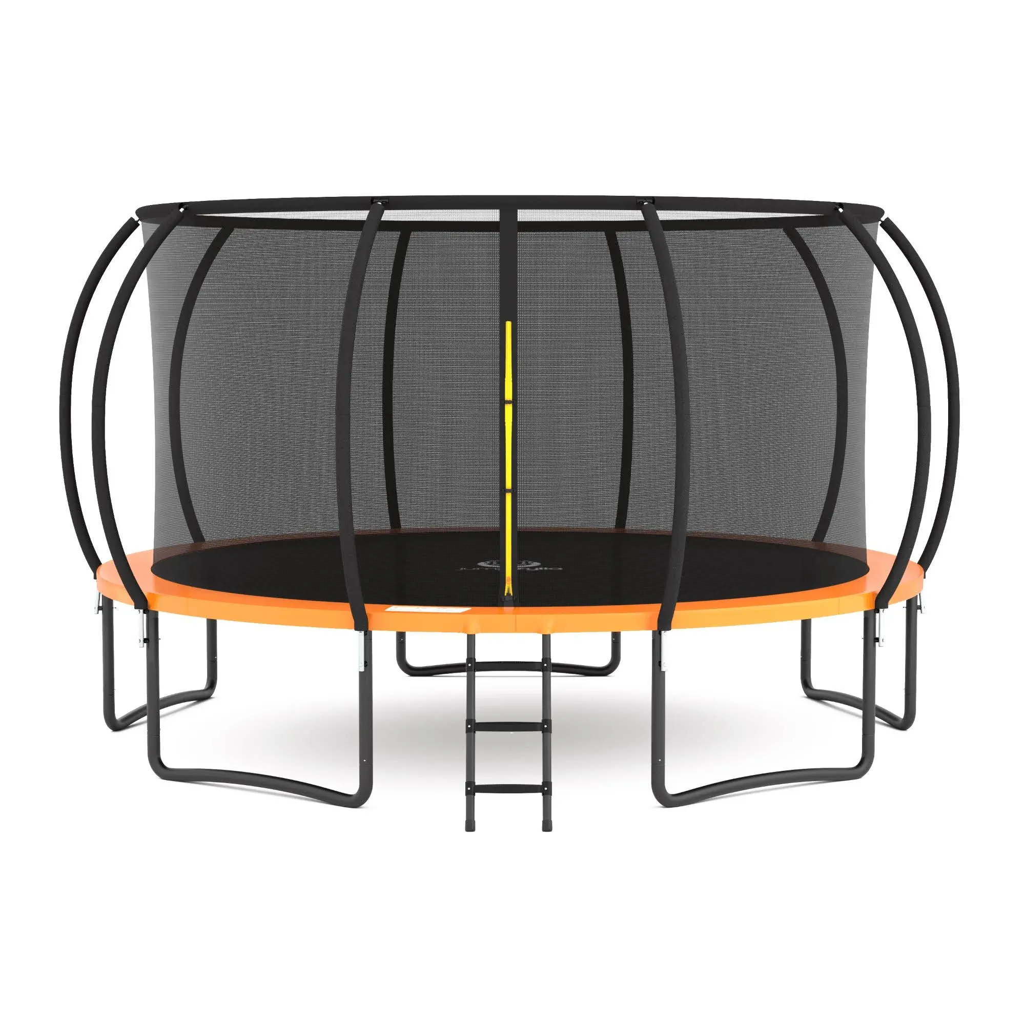 JUMPZYLLA Trampoline 8FT 10FT 12FT 14FT 15FT 16FT Trampoline with Enclosure - Recreational Trampolines with Ladder and AntiRust Coating, ASTM Approval Outdoor Trampoline for Kids