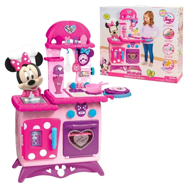 Disney Junior Minnie Mouse Flipping Fun Pretend Play Kitchen Set