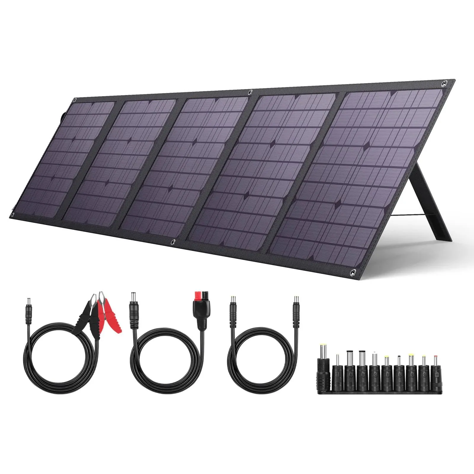 DOKIO 110W 18V Portable Solar Panel Kit Folding Solar Charger with 2 U