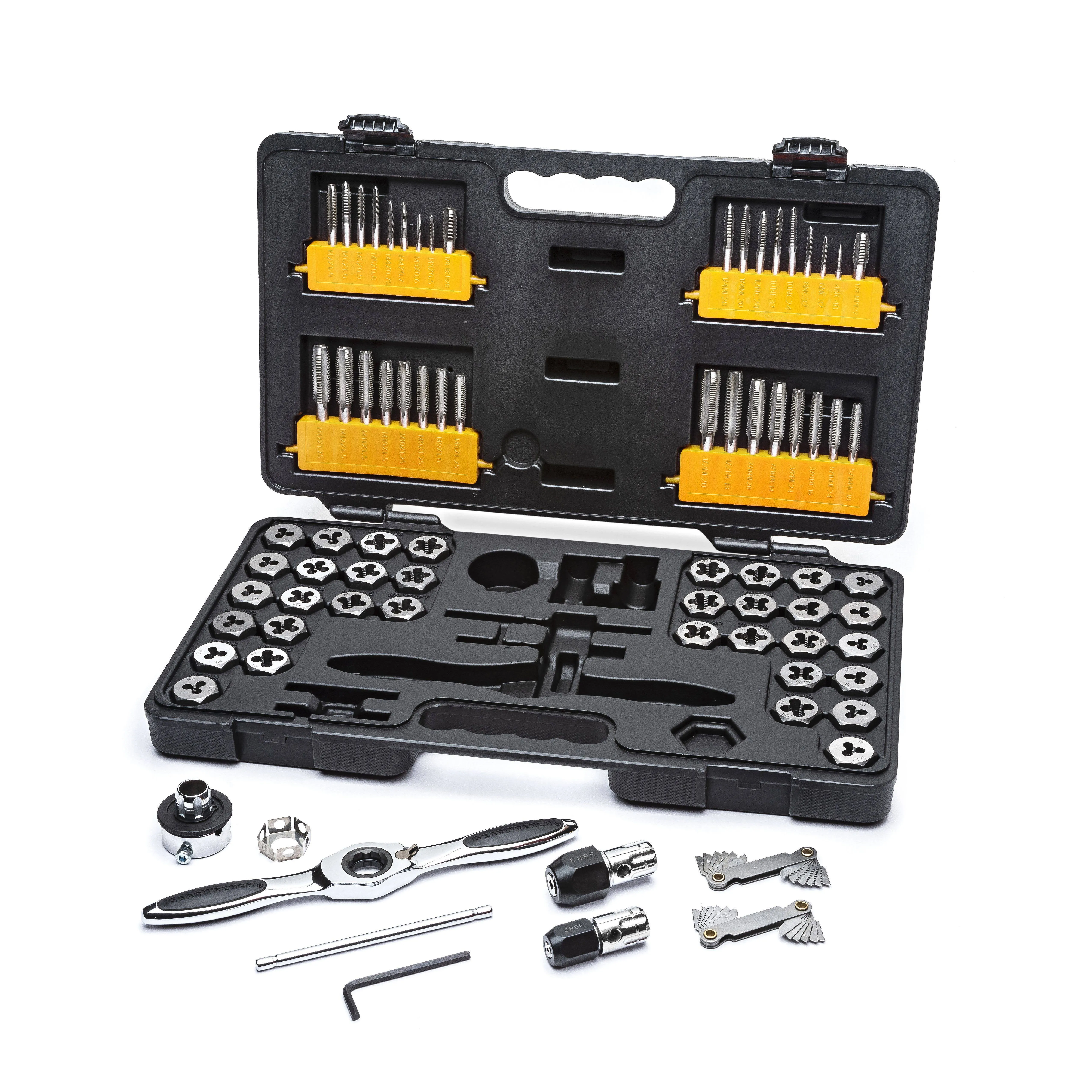 GearWrench 3887 75-Piece Fract. SAE/Metric Ratcheting Tap and Die Set