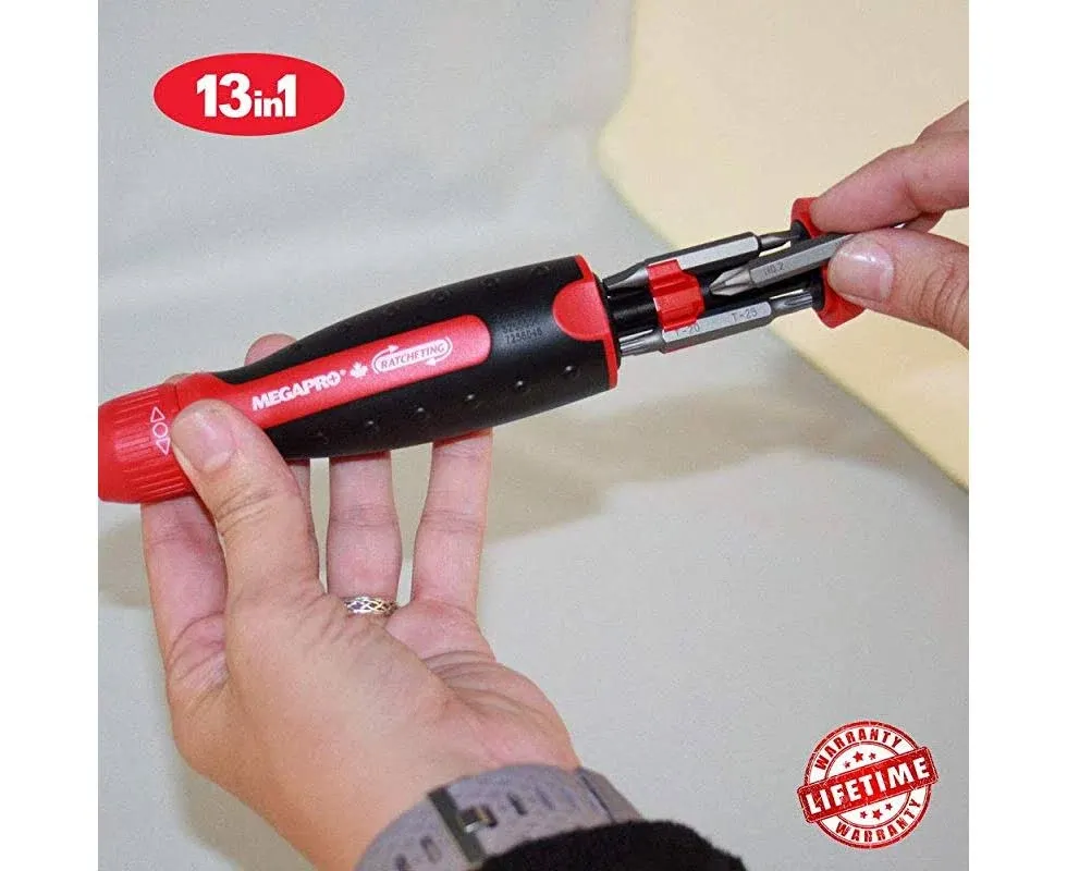 Megapro Marketing USA NC 211R2C36RD Ratcheting Screwdriver,Red