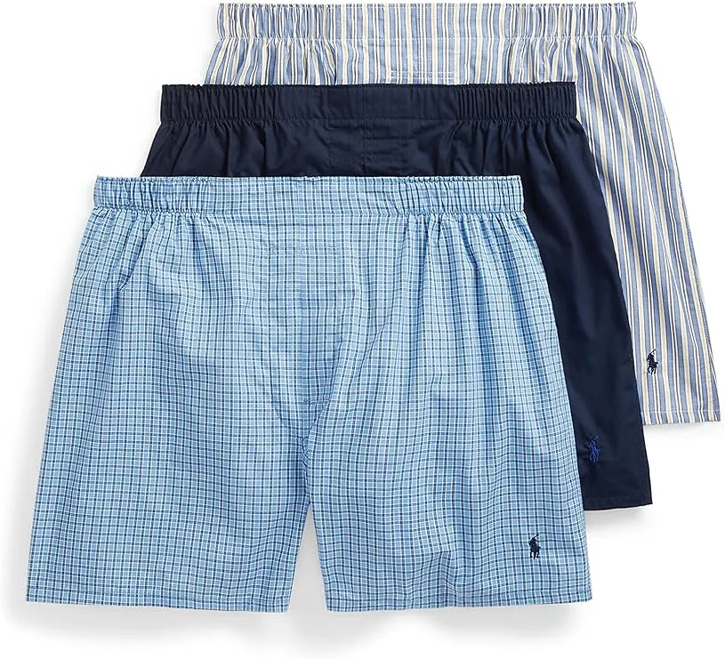 Polo Ralph Lauren Men's Classic Fit Woven Cotton Boxers (3 Pack)