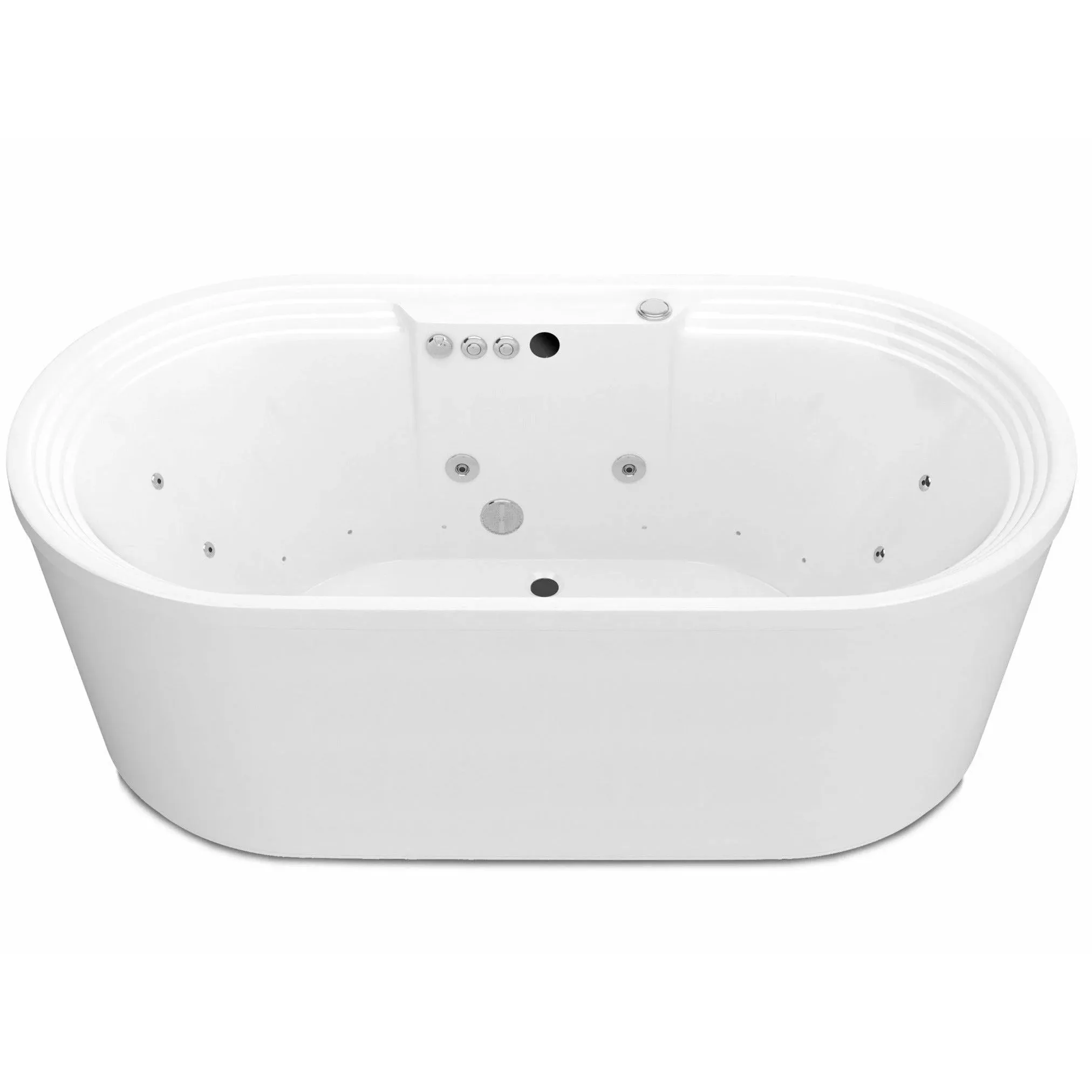 ANZZI FT-AZ201 Sofi 5.6 ft. Center Drain Whirlpool and Air Bath Tub in White