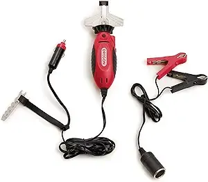 Oregon 12V Sure Sharp Handheld Electric Chainsaw Chain Grinder/Sharpener, 2-in-1 Saw Chain Sharpening & Maintenance Tool, 16′ Cable (575214),Red