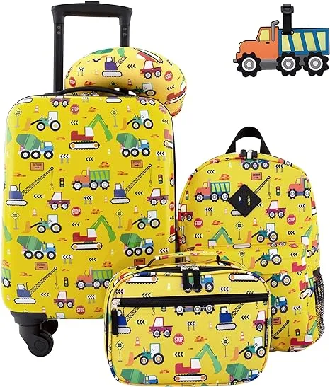 Travelers Club 5 Piece Kids Luggage Set with Spinner Wheels